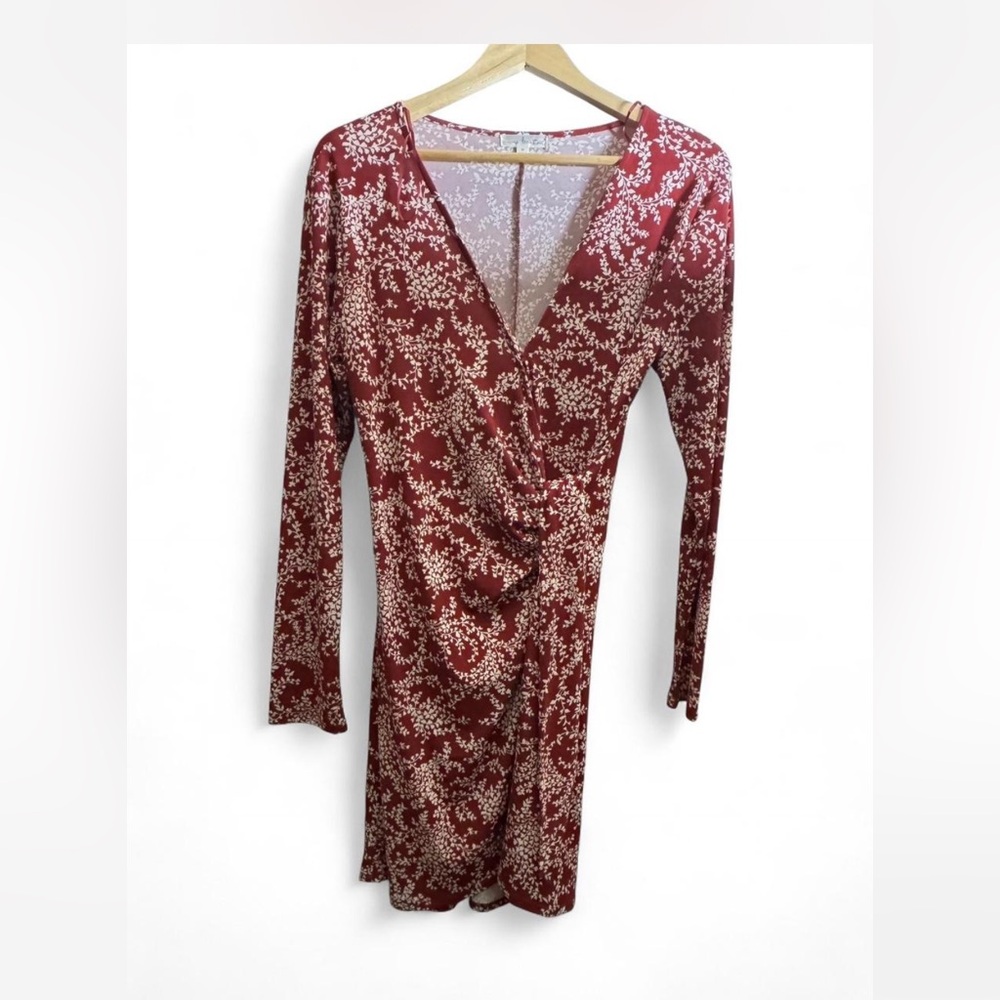 Nine Britton Orange and White Floral Wrap  Dress